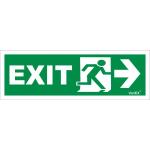 Fire Exit Signage Board - Right Arrow(12x4 Inches)